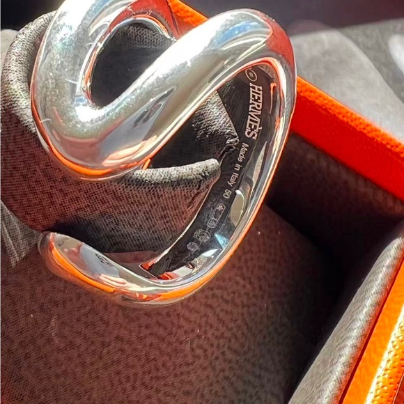 Hermes Sterling Silver Osmoz Ring 50 - Picture 3 of 3
